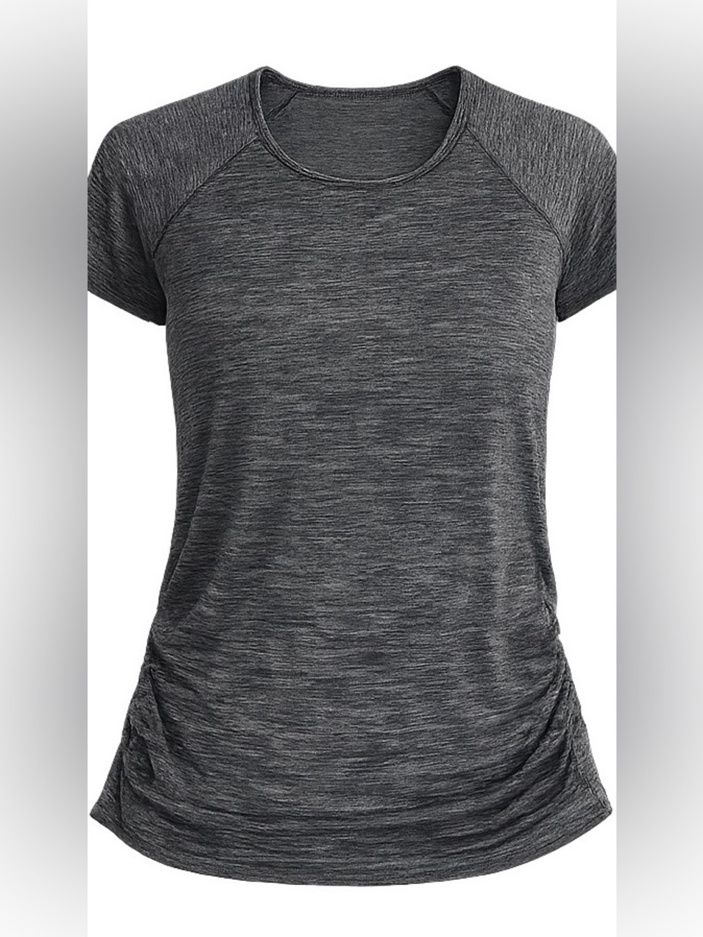 Athleta Speedlight Seamless Stretch Ruched Short Sleeve Tee Size M